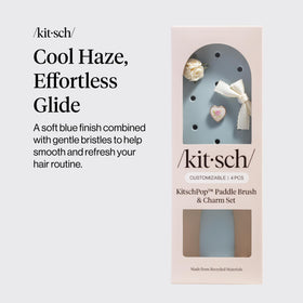 KitschPop paddle brush for wet hair demonstrates smooth detangling without excessive pulling.