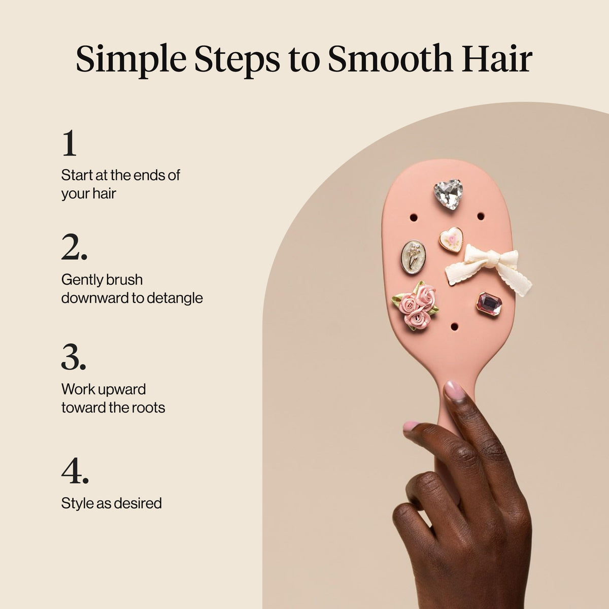 KitschPop paddle brush suitable for all hair types, including thick.
