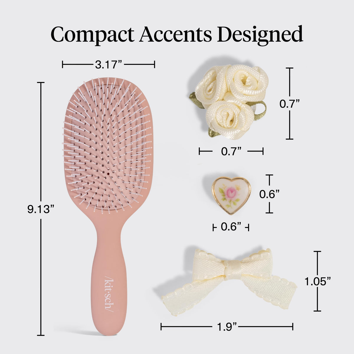 KitschPop paddle hairbrush with ergonomic design for comfortable control.
