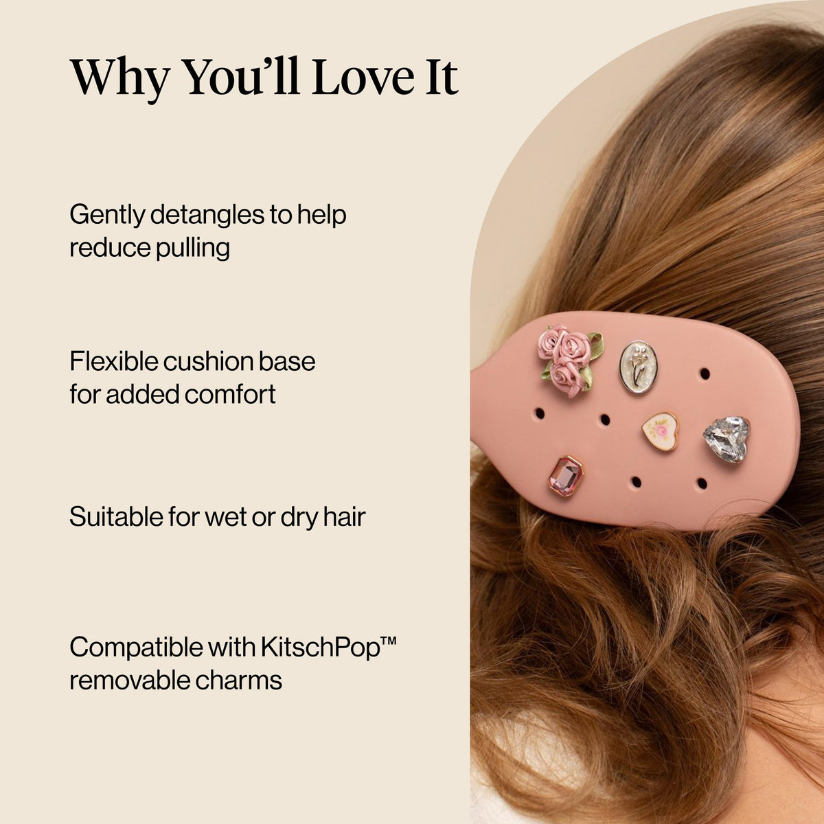 KitschPop hairbrush charms for customization and personal style.