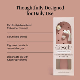 KitschPop paddle hairbrush used on wet and dry hair styling.