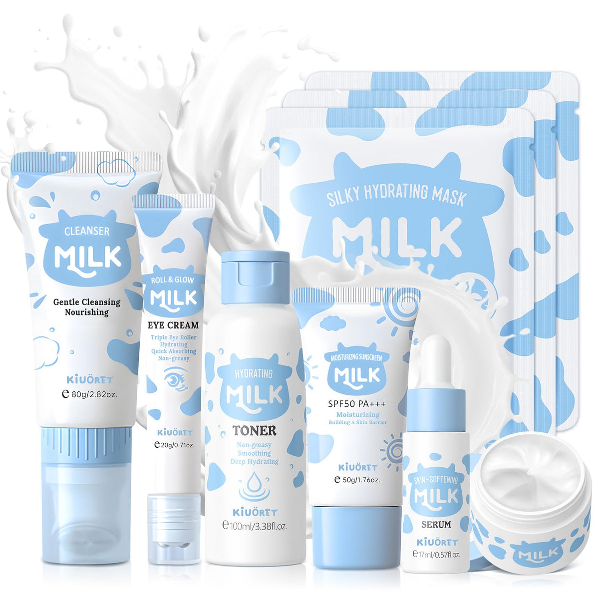 KIUORET milk skin care cleanser for gentle daily cleansing and soft skin