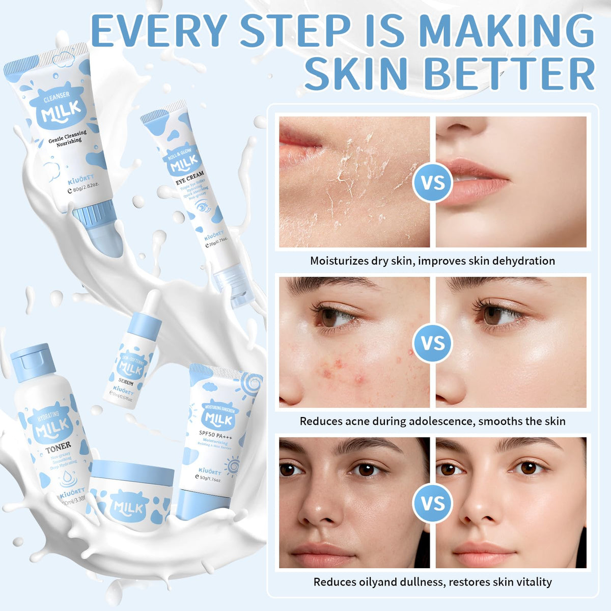 KIUORET eye cream soothes the eye area for smoothness