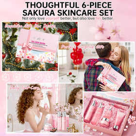 KIUORET Sakura 6-piece set box showcases the complete routine for daily use.