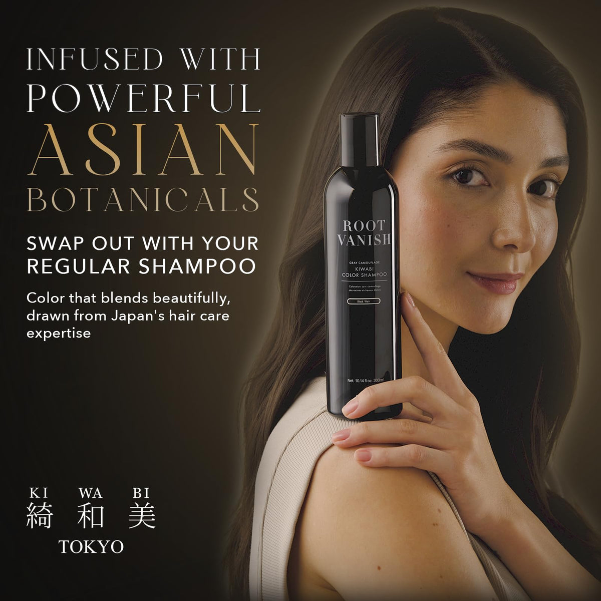 KIWABI hair after use shows added shine and softness
