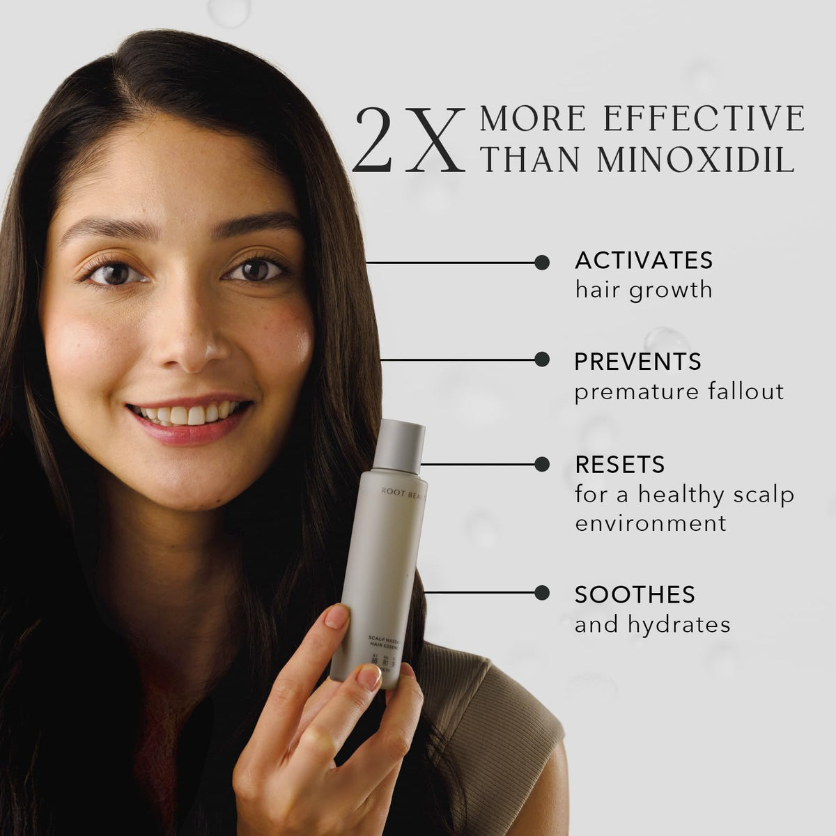Kiwabi Root Beaute Regrowth Serum hand-application for controlled, mess-free scalp care