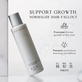 Kiwabi Root Beaute Regrowth Serum rollerball application for targeted thinning areas