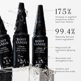 Hand holding a 30 ml bottle of KIWABI Root Vanish