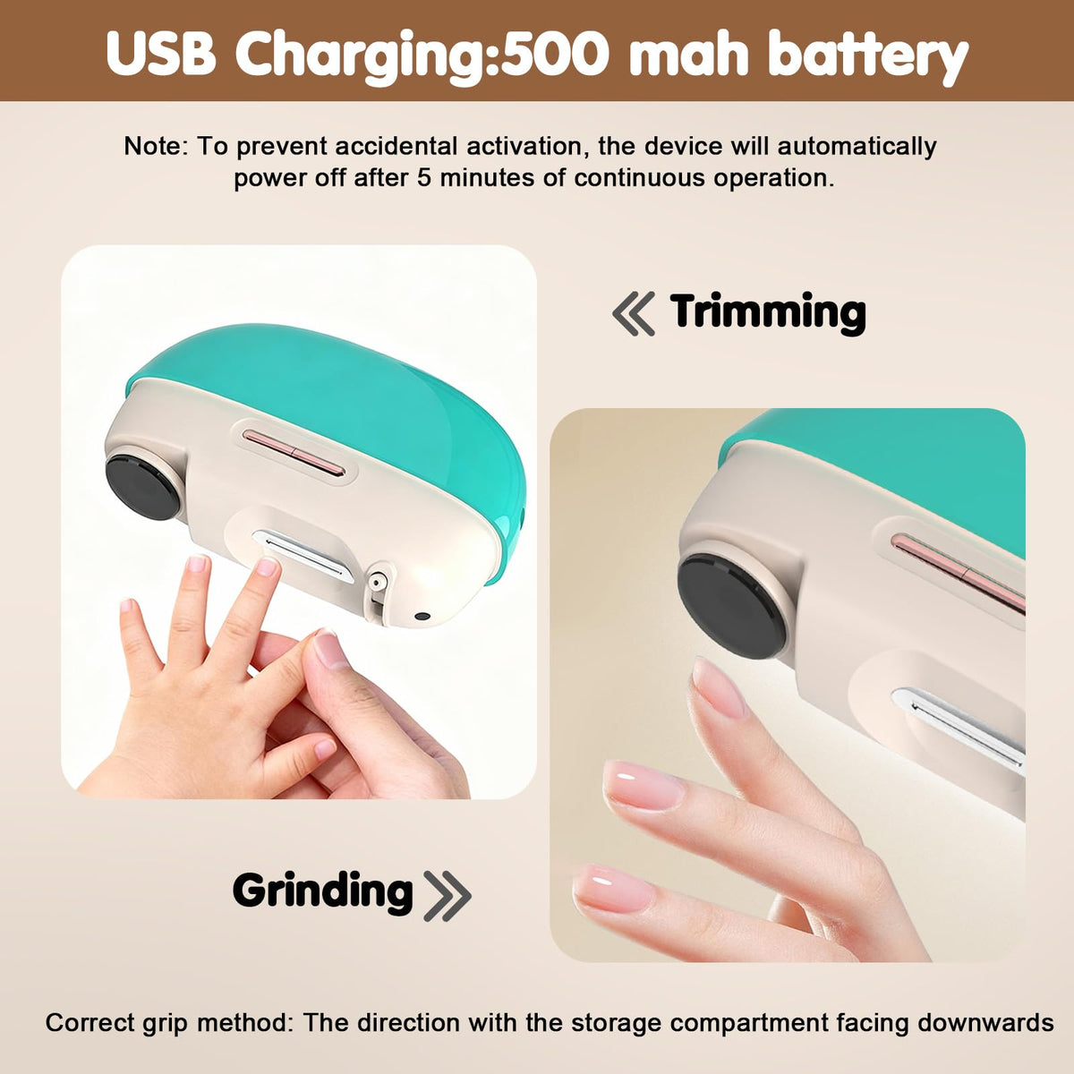 Kiwtreby ergonomic one-button design simplifies family nail care