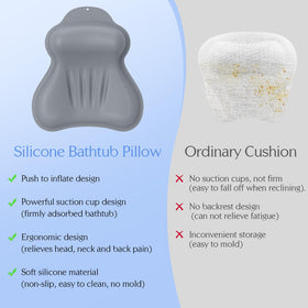 Kixcvdm bath pillow 4D airbag offers adjustable height comfort