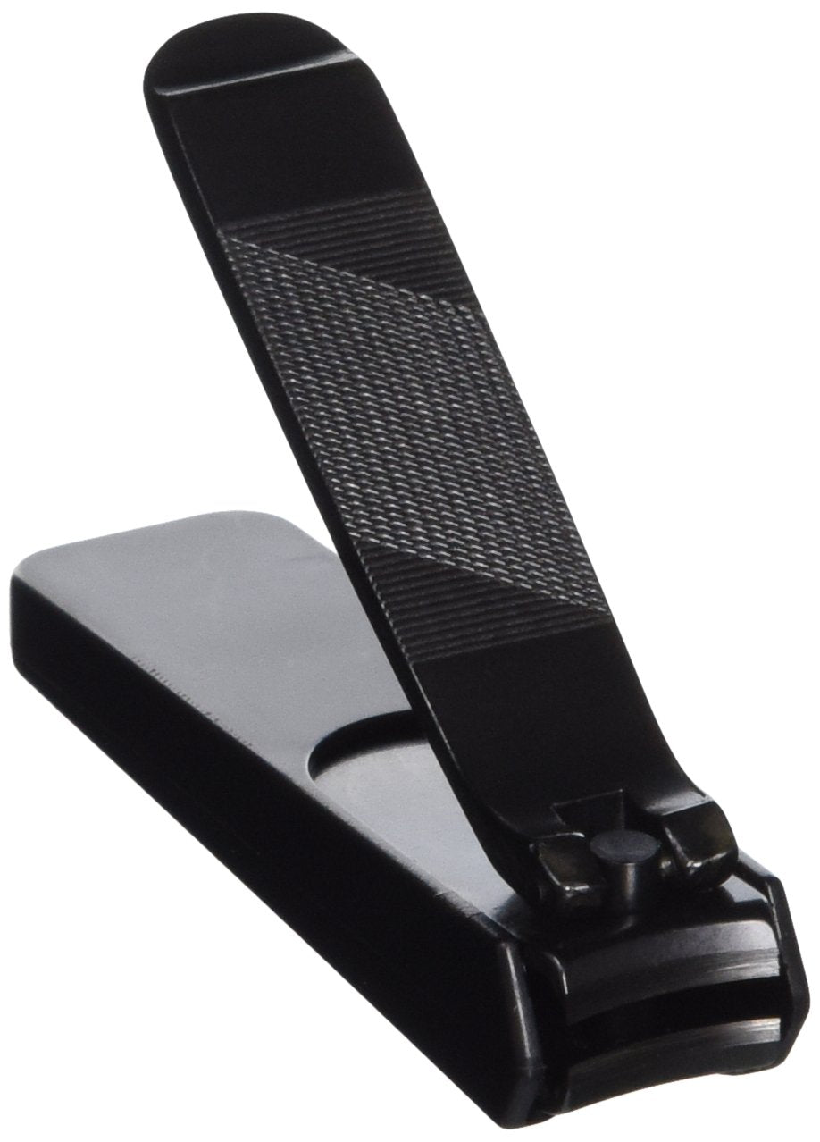 KIYA nail clipper black steel front view for precise trimming and durability