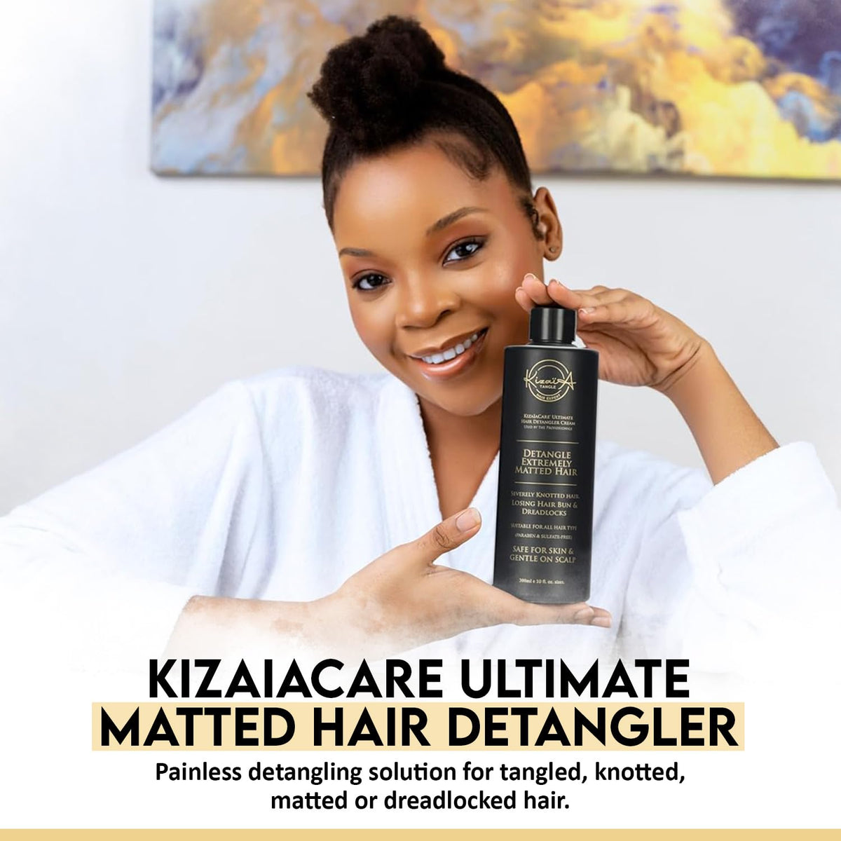 Detangling after wash to achieve smoother, more manageable hair with KizaiaCare