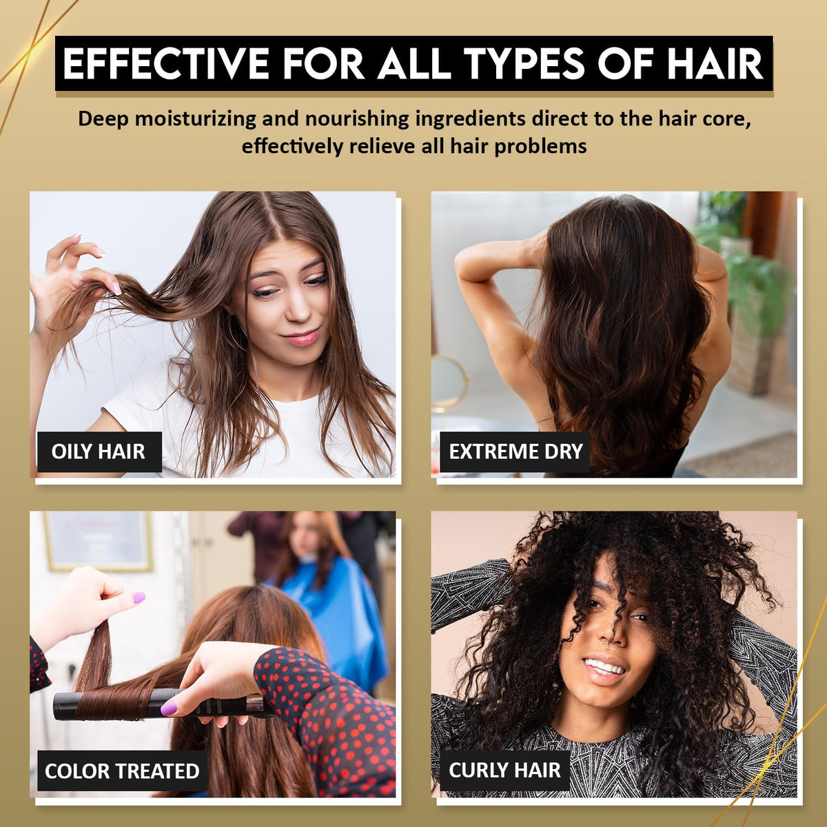 Cream being worked through damp hair to hydrate, define, and detangle with KizaiaCare