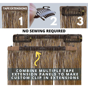 Kizzy Clips tape tabs visible, supporting versatile extension conversion.