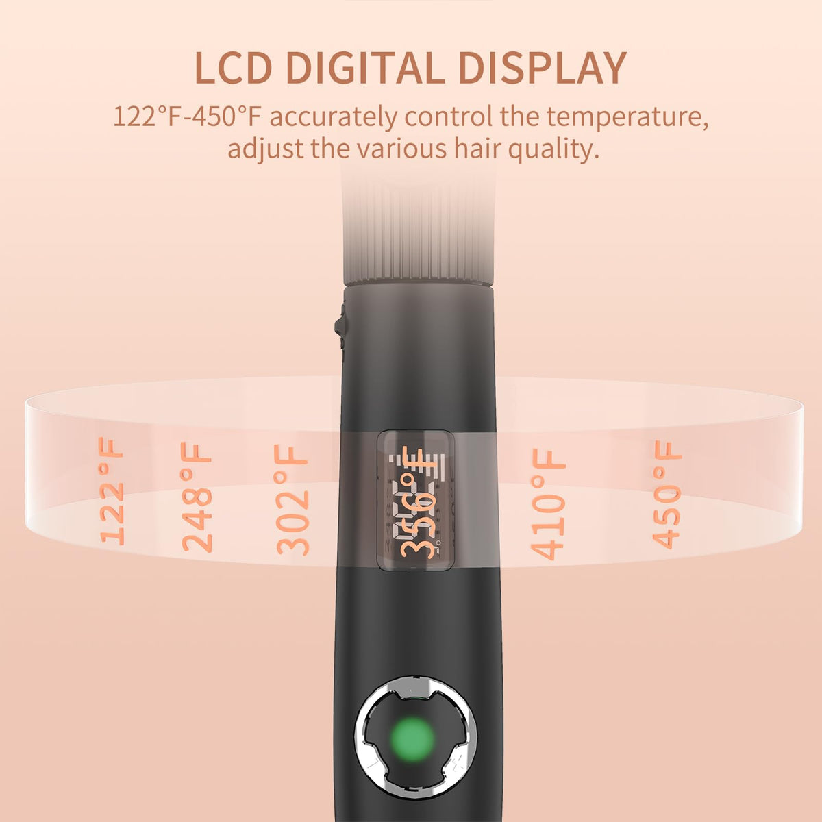 K&K 1 Inch Curling Iron with LCD display for precise temperature control.