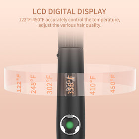 K&K 1 Inch Curling Iron with LCD display for precise temperature control.