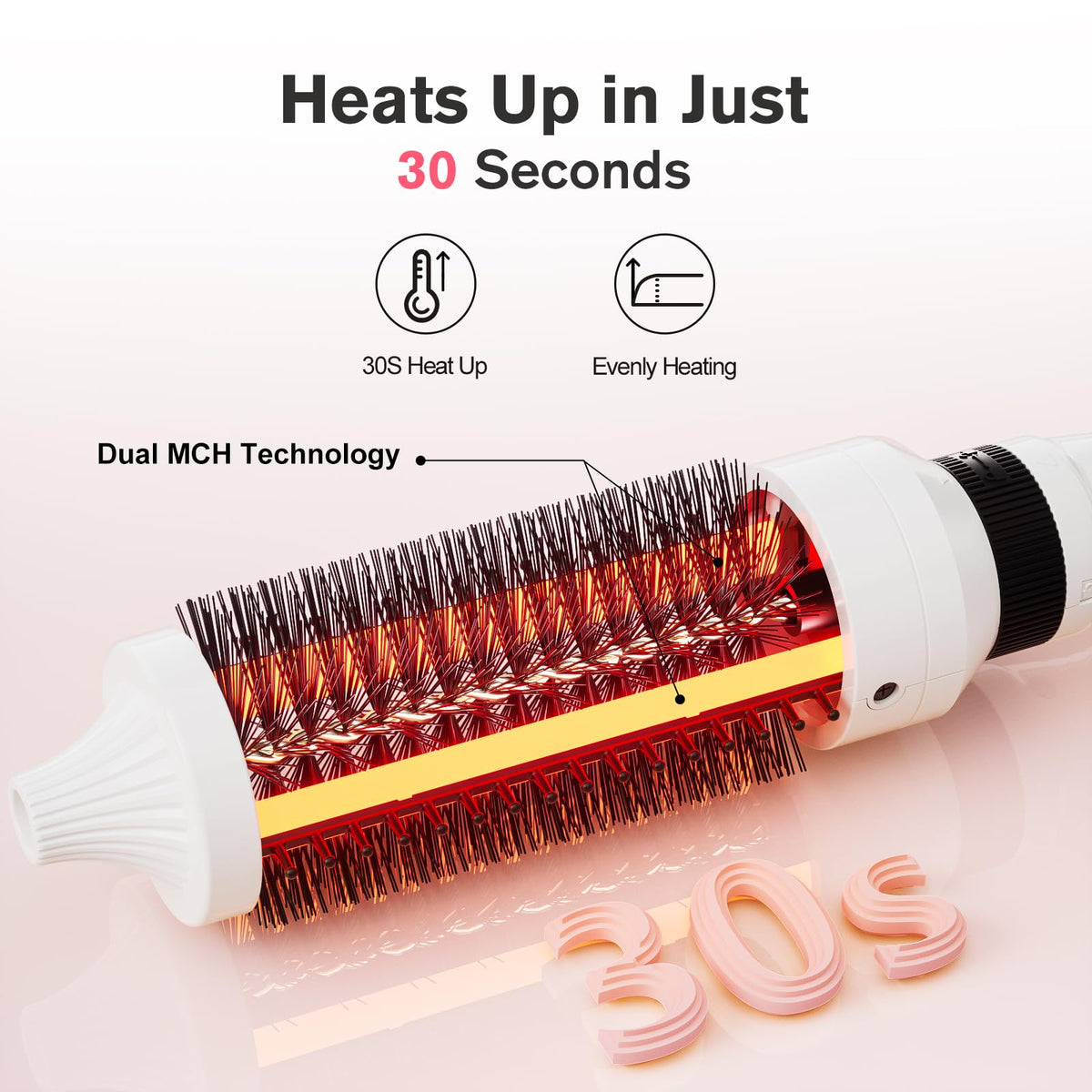 KK 360-degree cord aids flexible, tangle-free use.