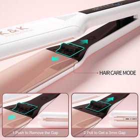 K&K flat iron 360° swivel cord reduces tangling during styling
