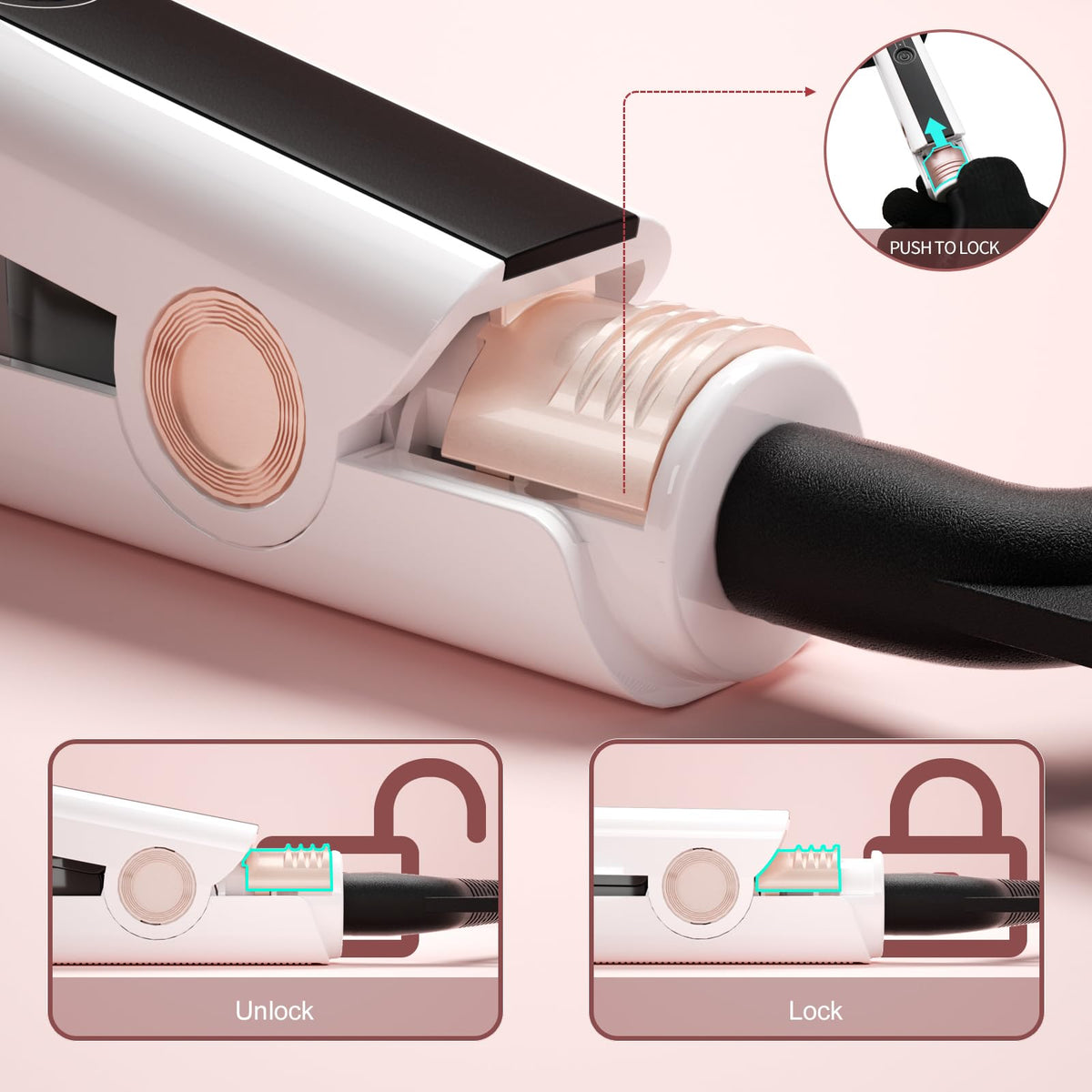 K&K flat iron anti-slip handle with wide cool tip for safe grip