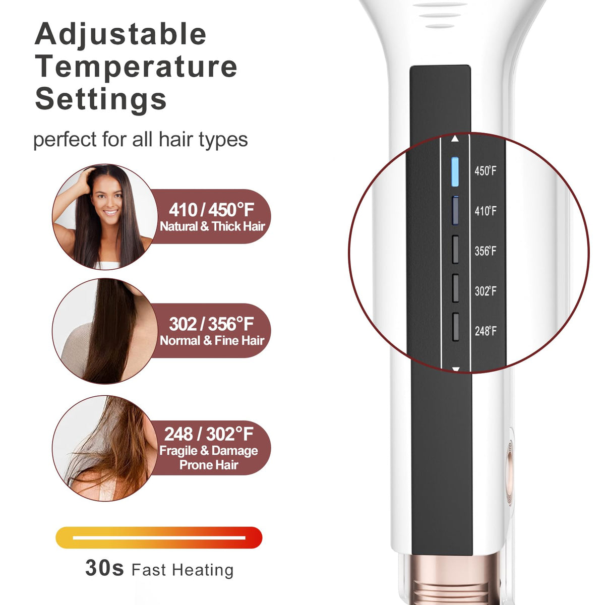 K&K flat iron designed for thick hair and salon-quality results at home