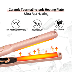 K&K Mini Flat Iron with 4D swivel for flexible styling during use.