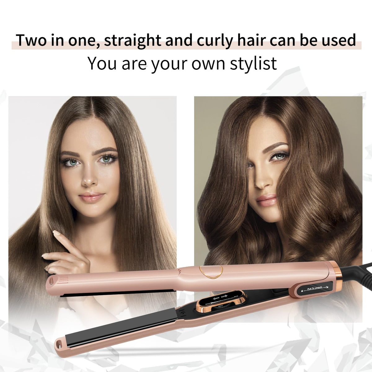 K&K Mini Flat Iron dual voltage for international travel convenience.