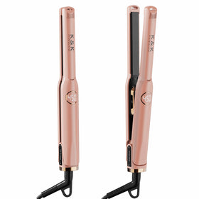 K&K Mini Flat Iron rose gold front view for quick, precise styling.