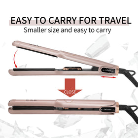 K&K Mini Flat Iron adjustable temperature for versatile hair types.