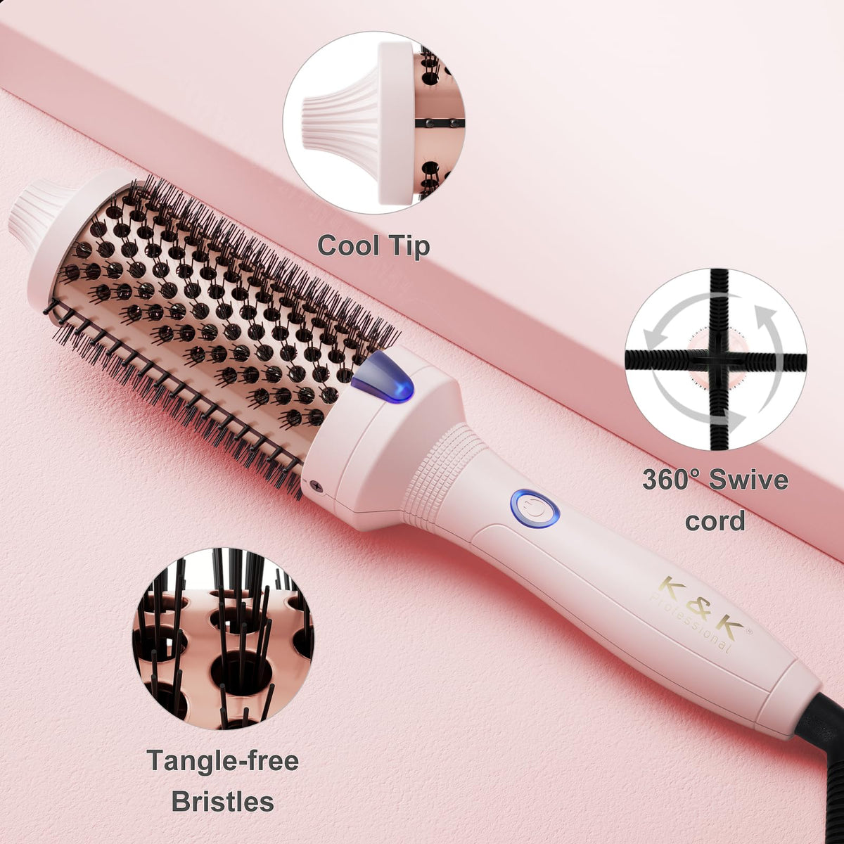 K&K Thermal Brush showcasing time-saving multi-step styling