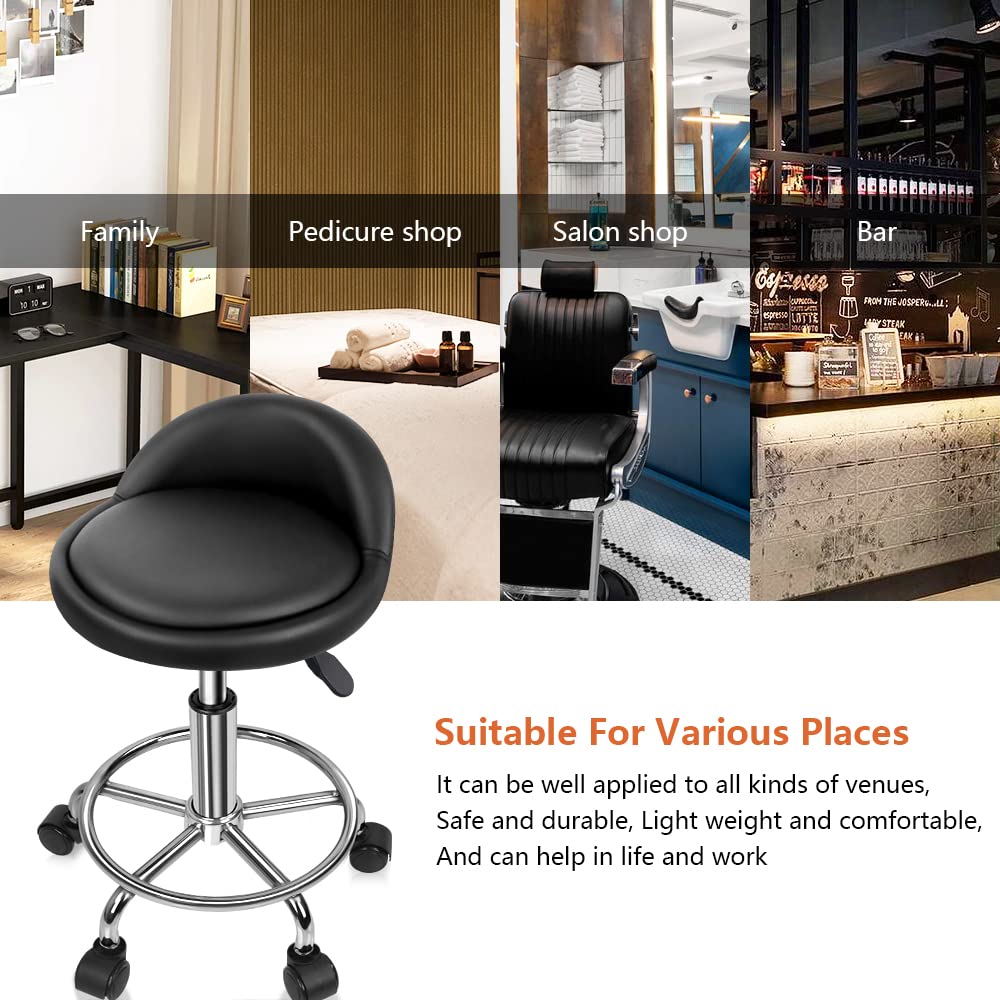 KKTONER PU Leather Round Stool arriving with simple assembly instructions included.