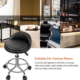KKTONER PU Leather Round Stool arriving with simple assembly instructions included.