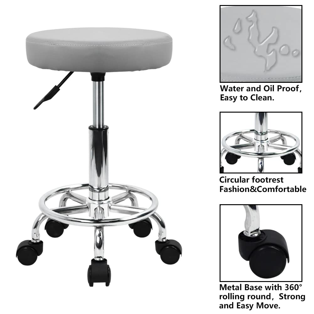 KKTONER 360-degree swivel stool enables flexible positioning for spa or drafting.