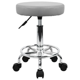KKTONER PU leather round stool with foot rest is ideal for salon tasks.
