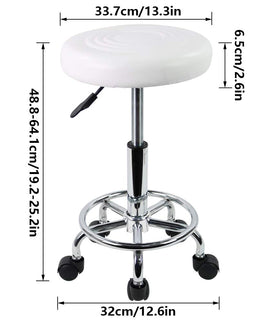 KKTONER round stool on swivel base demonstrates smooth mobility.