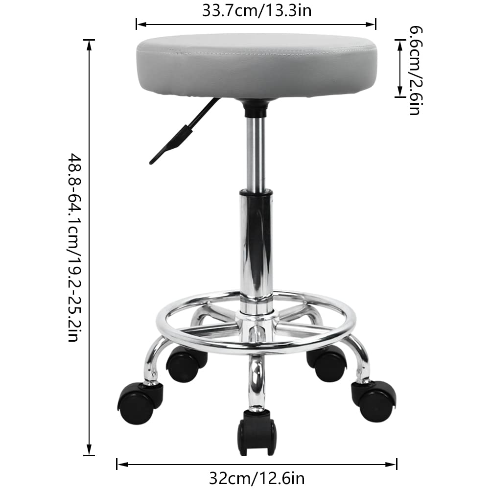 KKTONER adjustable-height stool in grey supports office work.