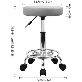 KKTONER adjustable-height stool in grey supports office work.