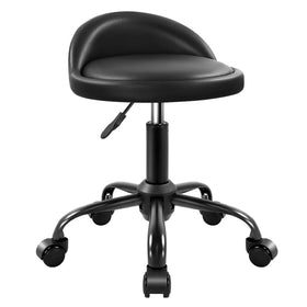 KKTONER rolling stool with backrest showing height adjustable design for comfort