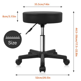 KKTONER Round Rolling Stool 360-degree swivel - flexible positioning.
