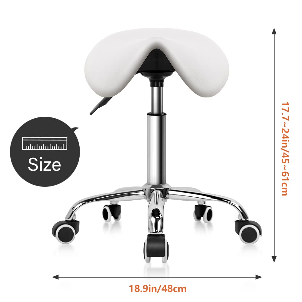 KKTONER height-adjustable stool ranges from 19.5 to 25.8 inches for comfort.