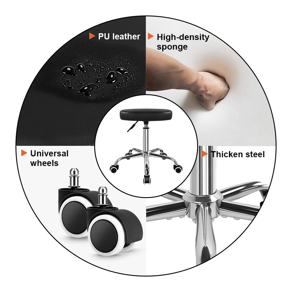 KKTONER Square Rolling Stool easy assembly with included screws and instructions