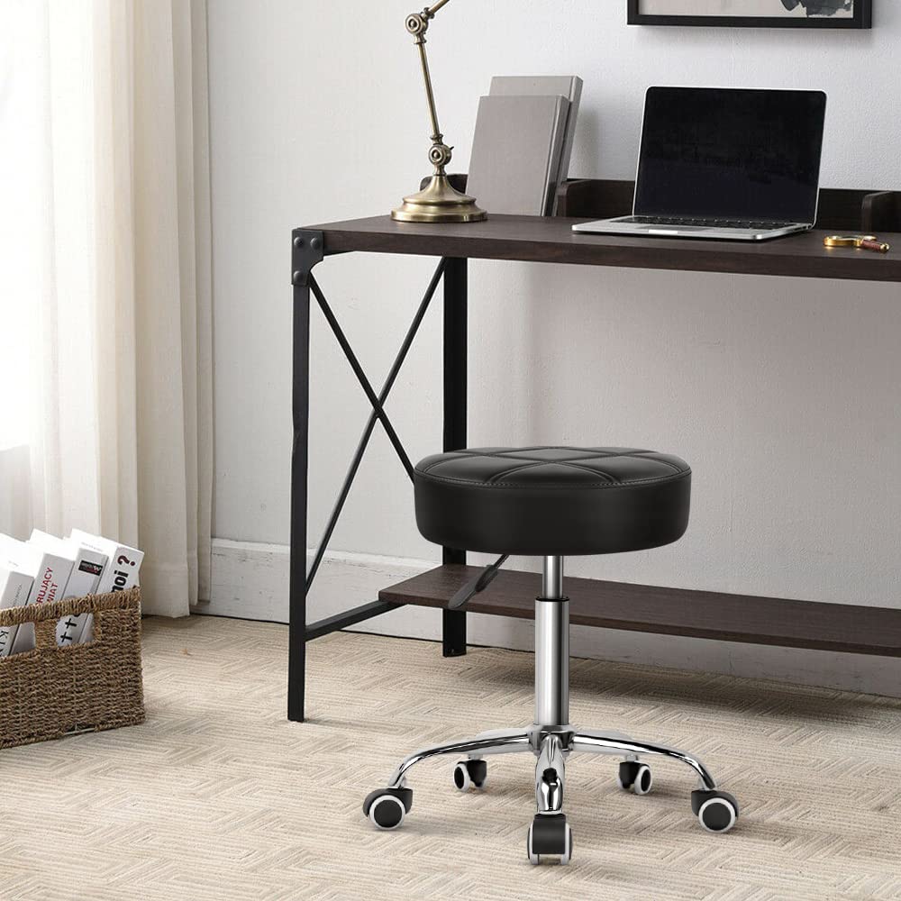 KKTONER stool features a 360° swivel for easy movement in bar or salon settings.