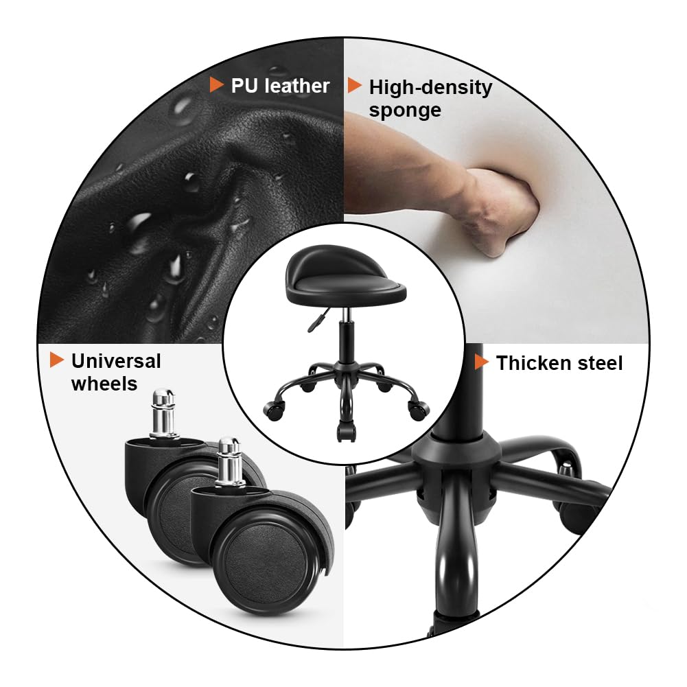 KKTONER rolling stool suitable for salon spa tattoo and home studio use