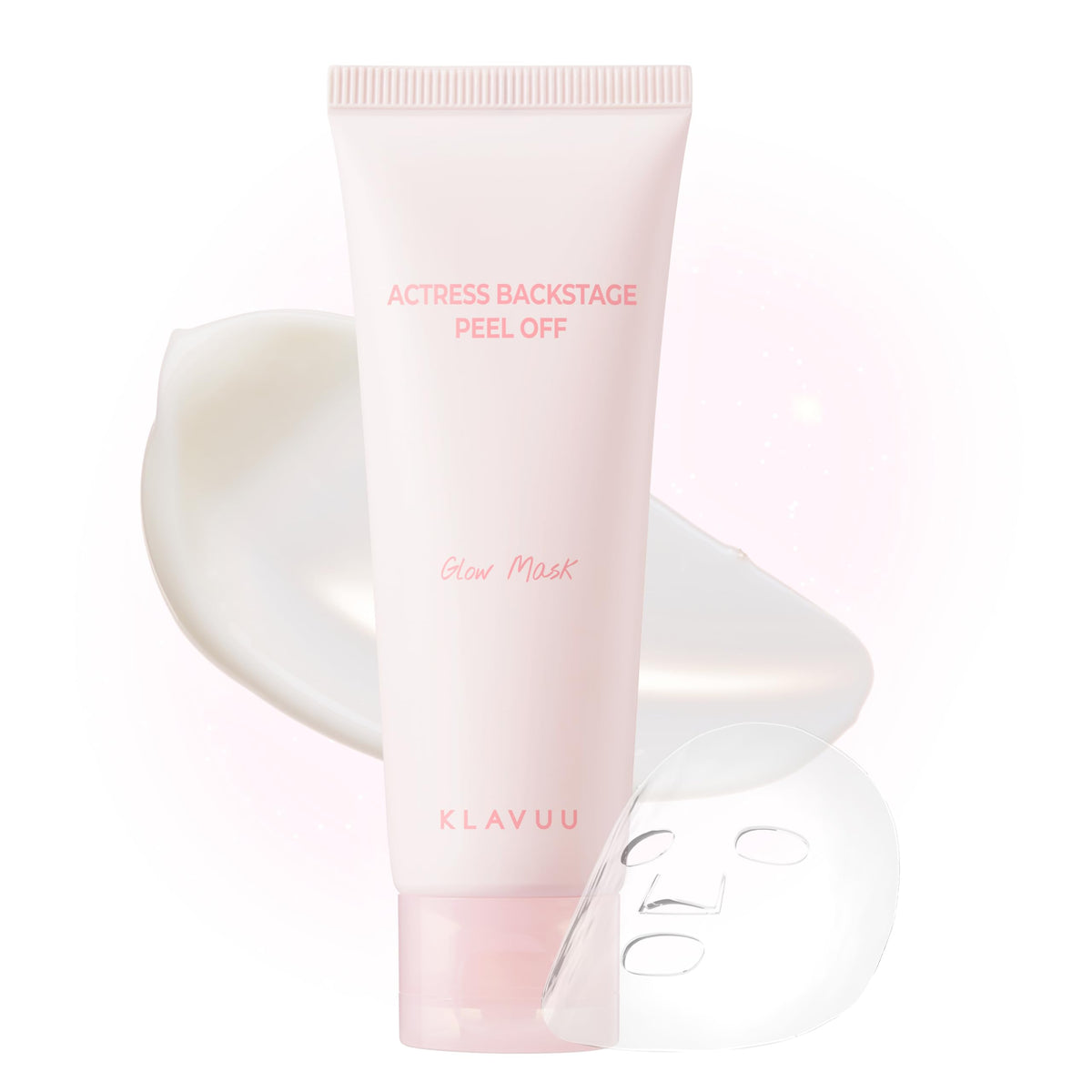 KLAVUU Actress Backstage Glow Peel Mask packaging highlights premium glow preparation for radiant skin.