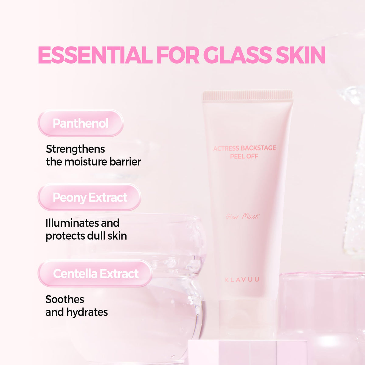 KLAVUU even-tone radiance improves skin texture in close-up.