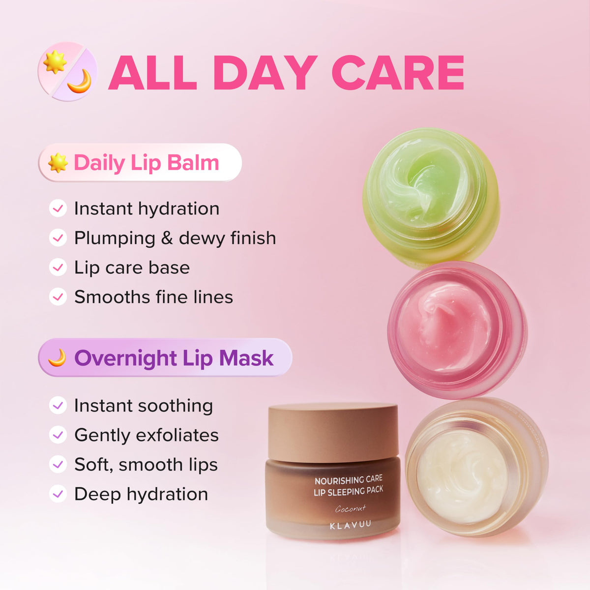 Klavuu Lip Mask overnight hydration with nourishing oils.