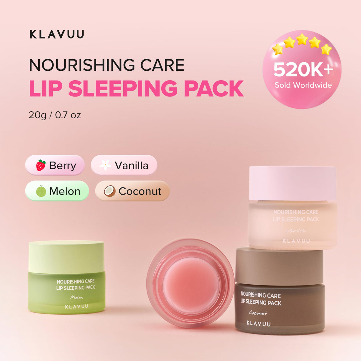 Klavuu Lip Mask overnight hydration application on lips.