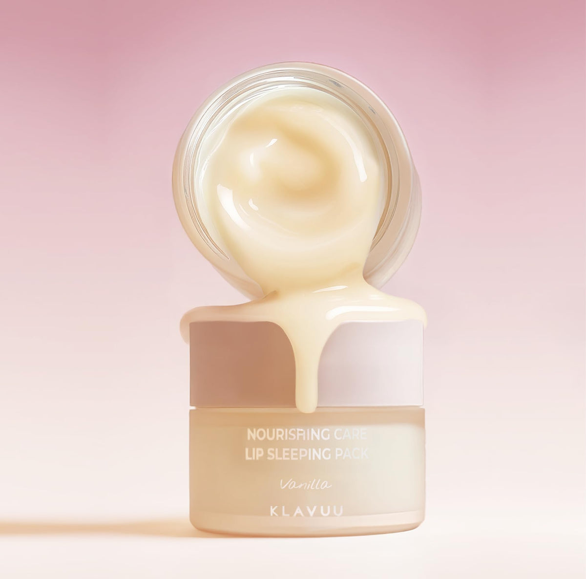 Klavuu Lip Mask Sleeping Pack vanilla scent suggesting luxurious texture.