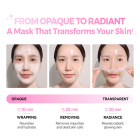 KLAVUU peel-off film reveals radiant, hydrated skin after removal.