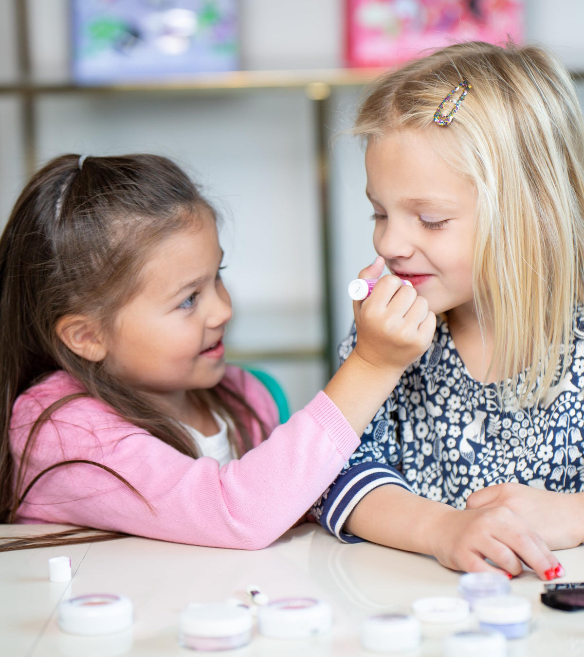Klee Naturals Camden Spark blush color on cheeks for bright, gentle payoff.