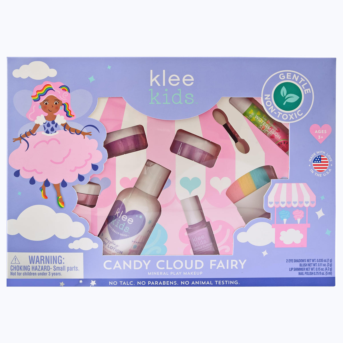 Klee Naturals Candy Cloud Fairy kit shows gentle, non-toxic makeup for kids